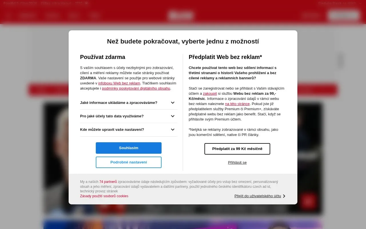 Blesk.cz homepage screenshot