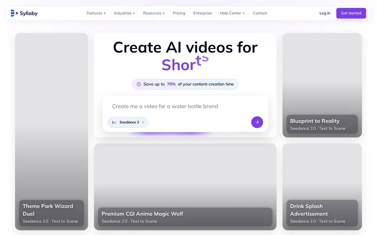 Syllaby homepage screenshot