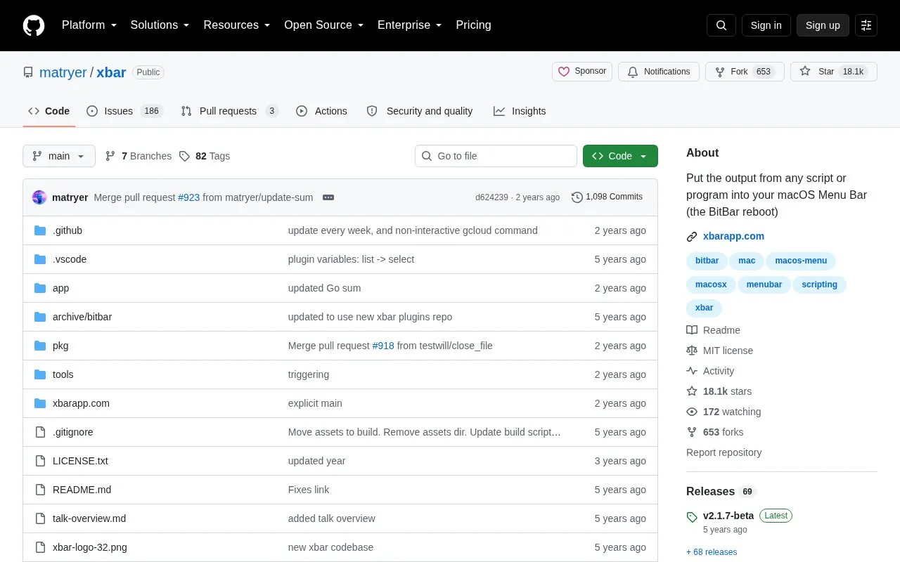 Xbar homepage screenshot