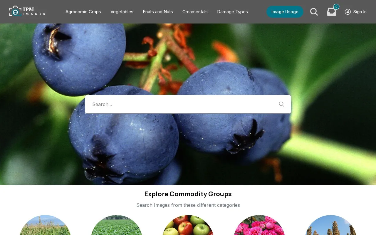 IPM Images homepage screenshot