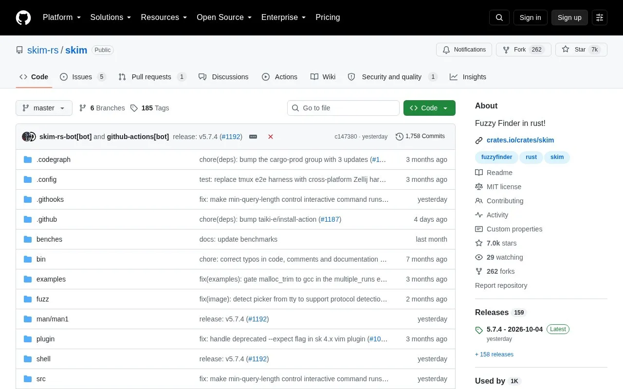 skim homepage screenshot