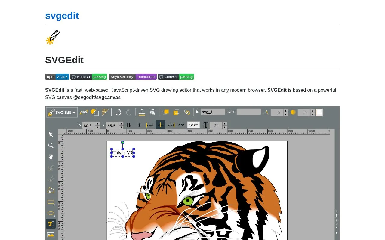 SVG Editor homepage screenshot