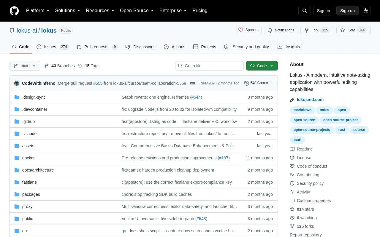 Lokus homepage screenshot