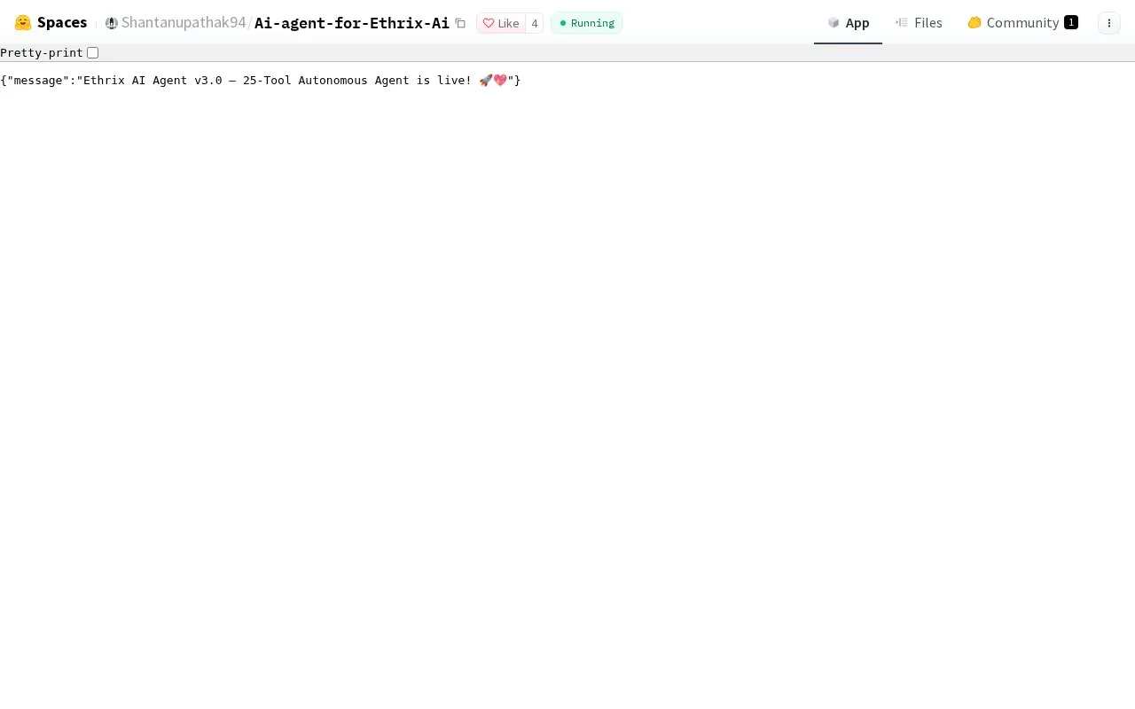 Ai-agent-for-Ethrix-Ai homepage screenshot