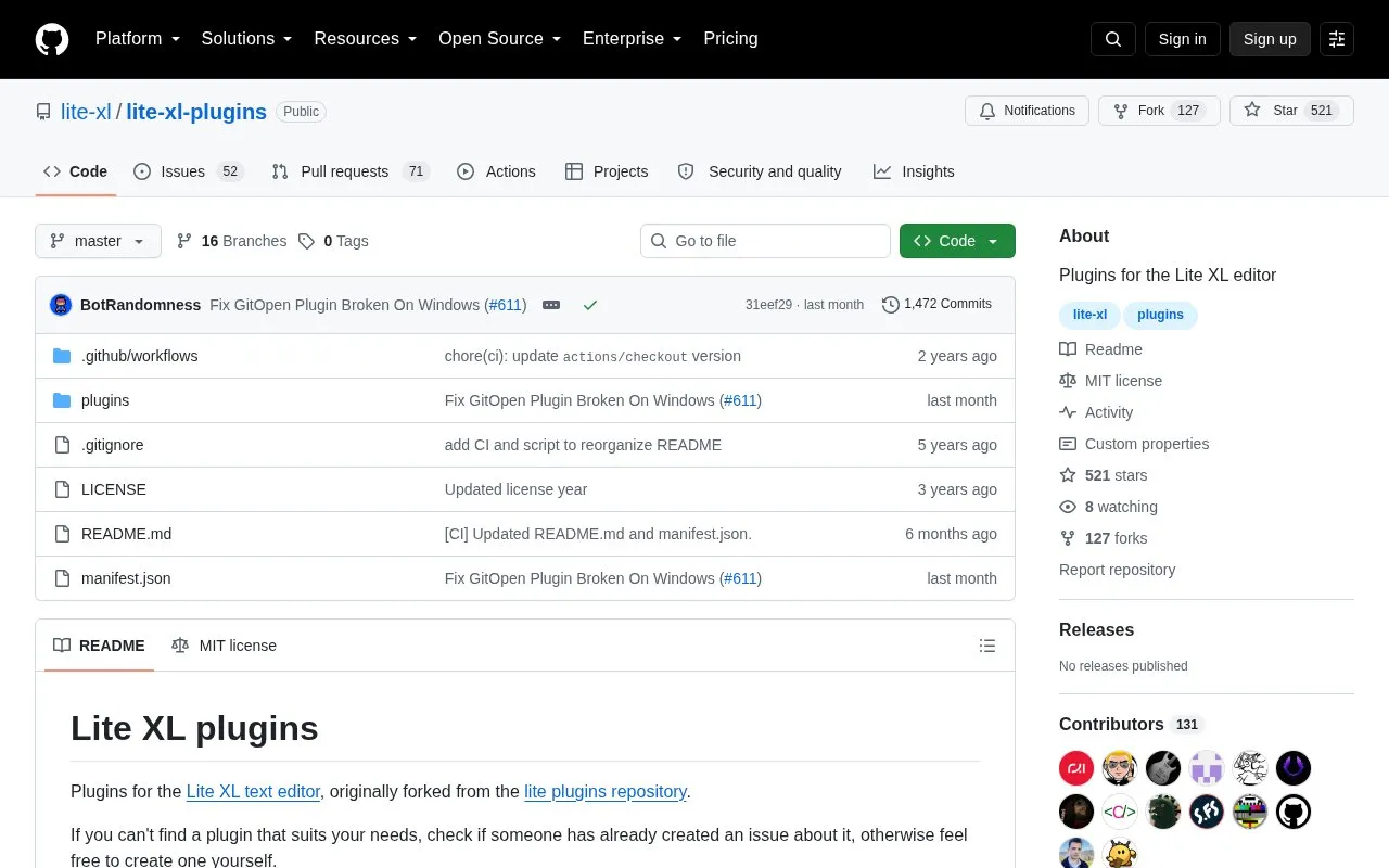 Plugins homepage screenshot
