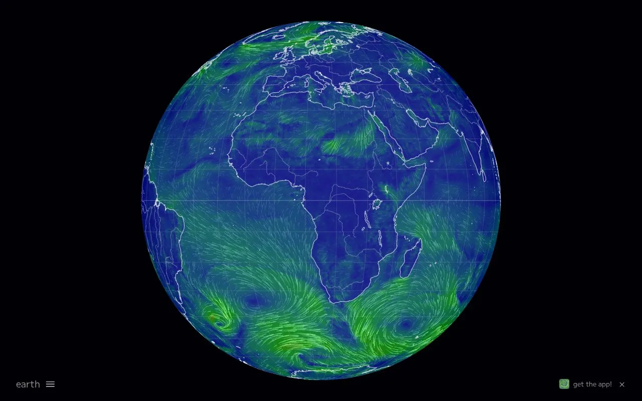 Earth homepage screenshot