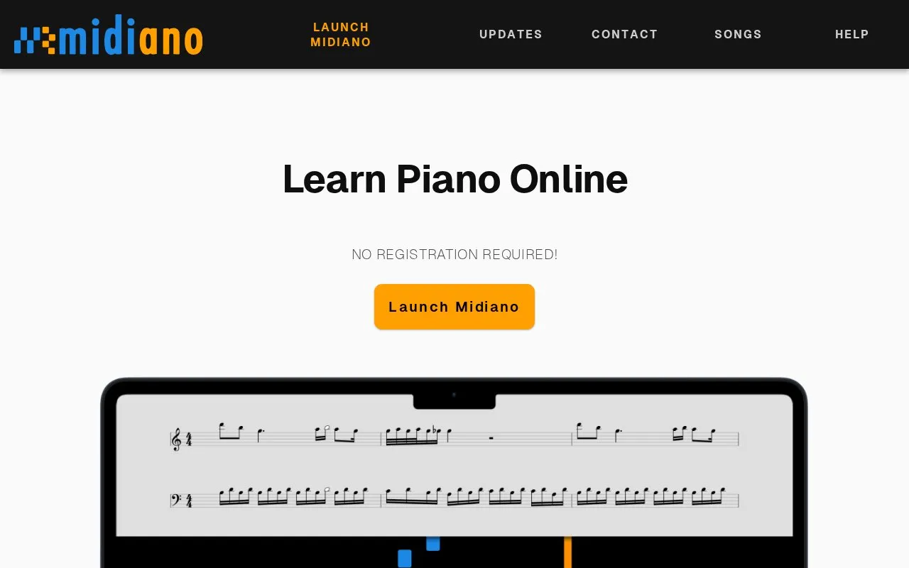 Midiano homepage screenshot