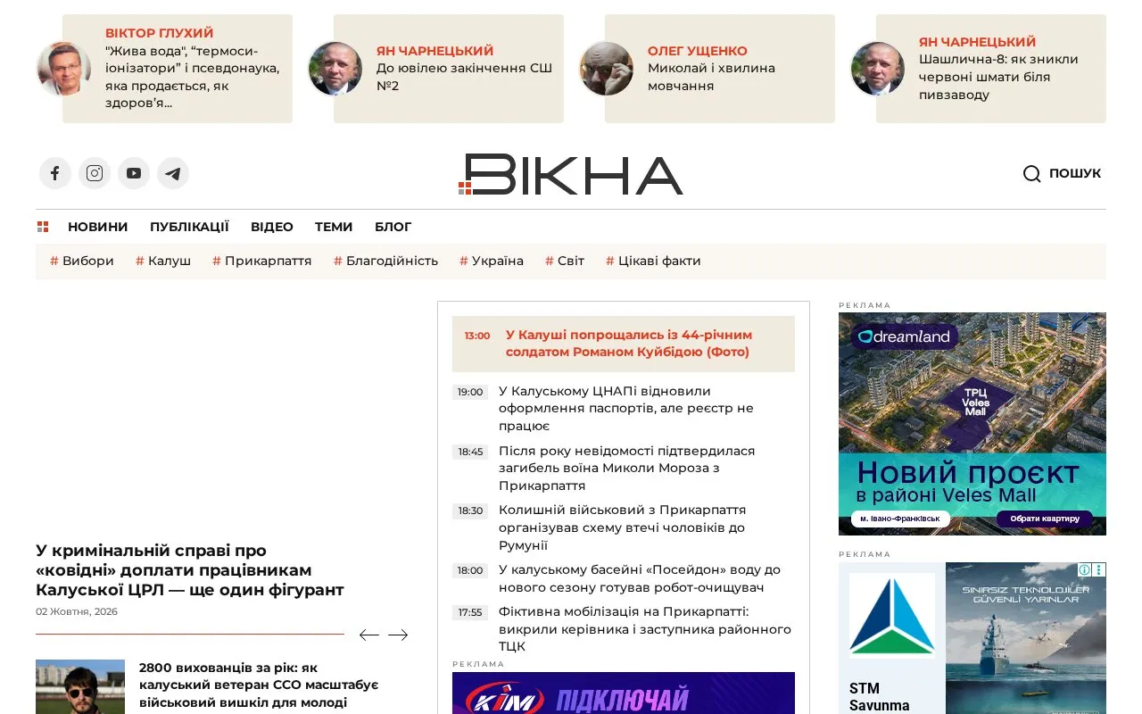 Vikna homepage screenshot