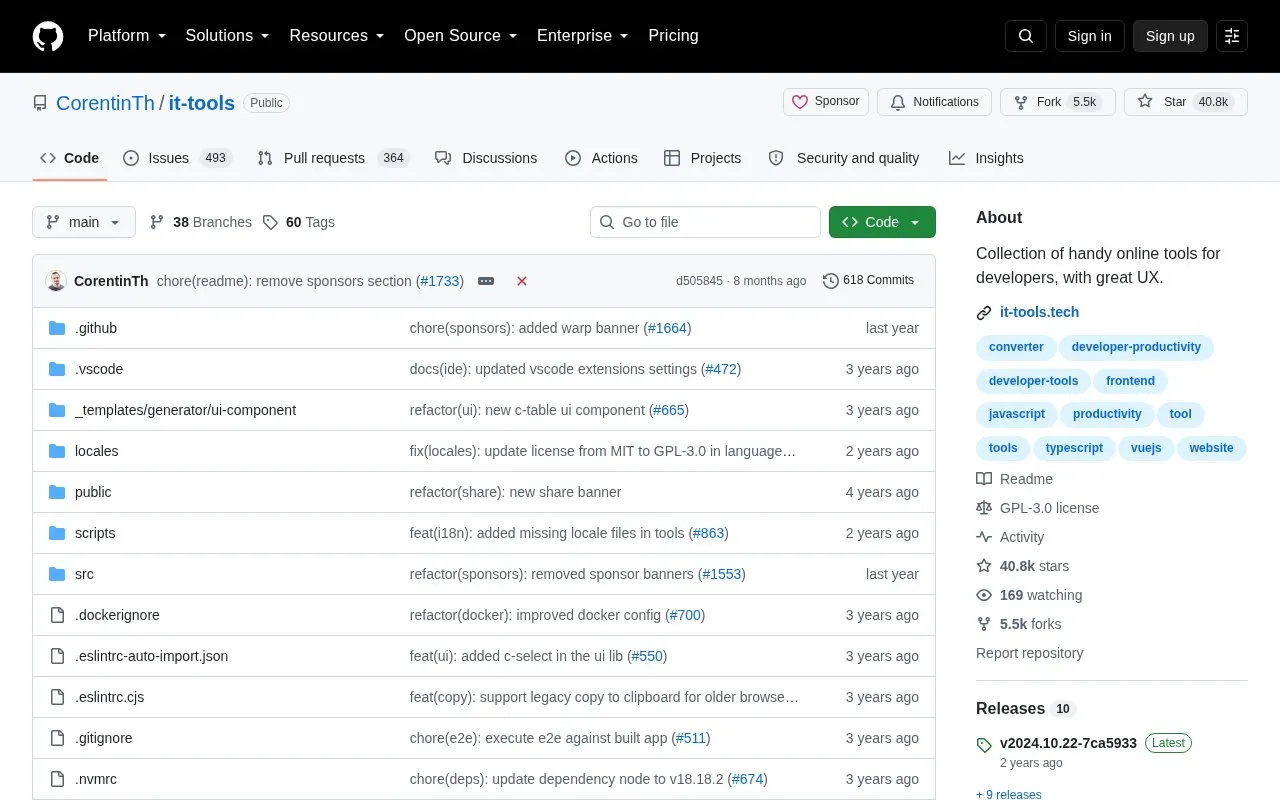 It Tools homepage screenshot