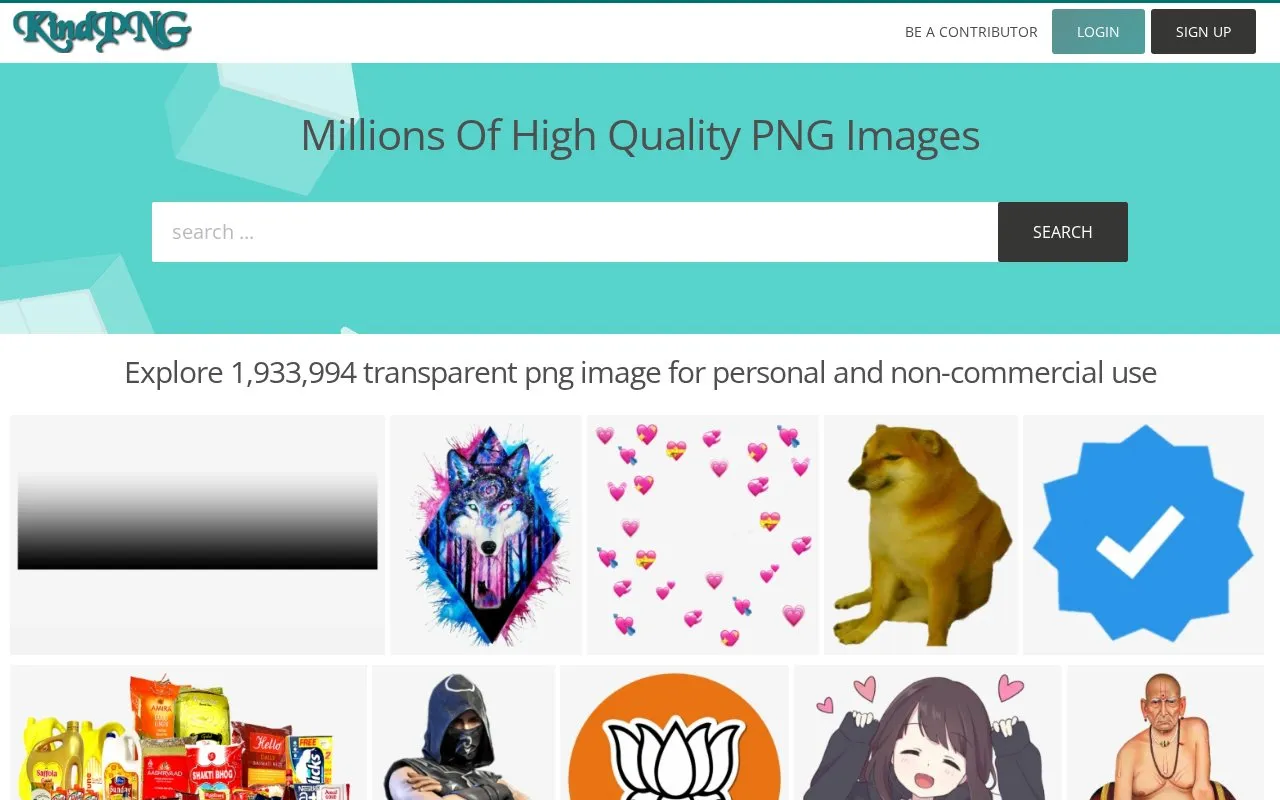 KindPNG homepage screenshot