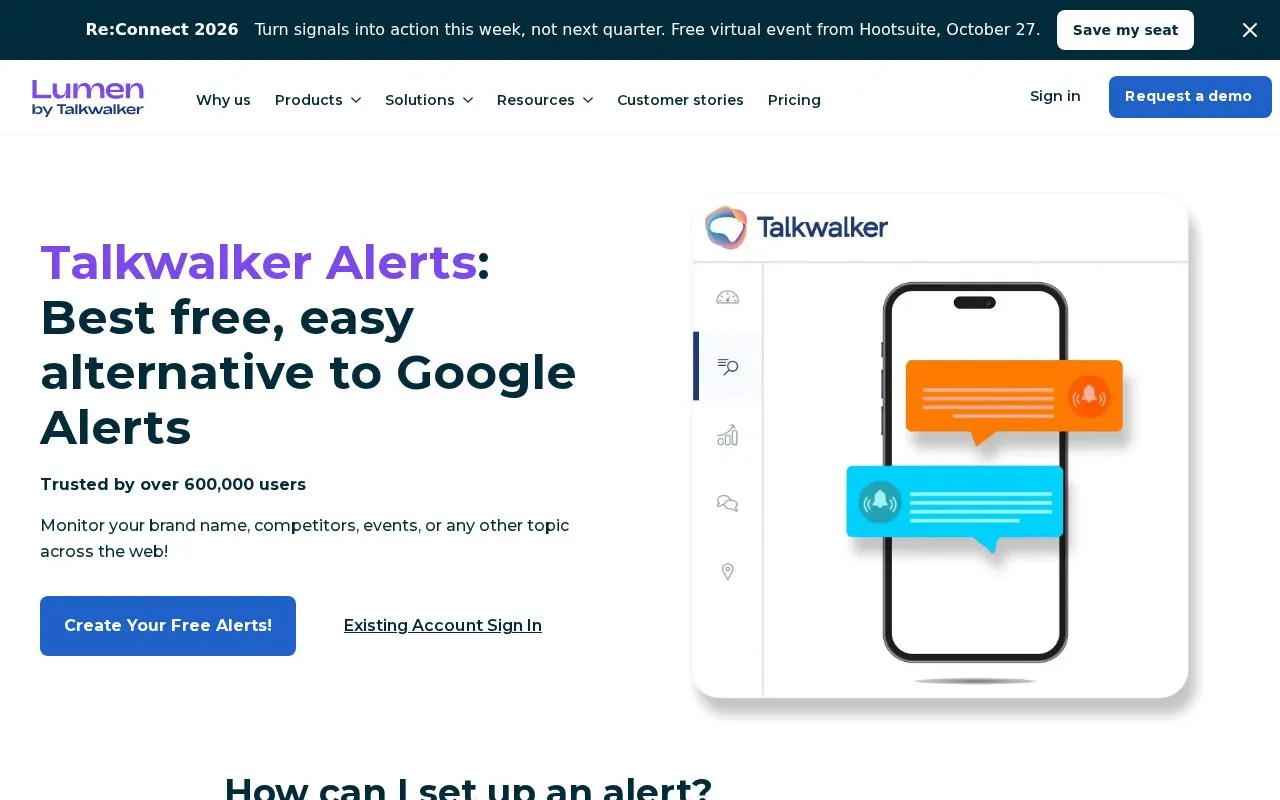 Talkwalker homepage screenshot