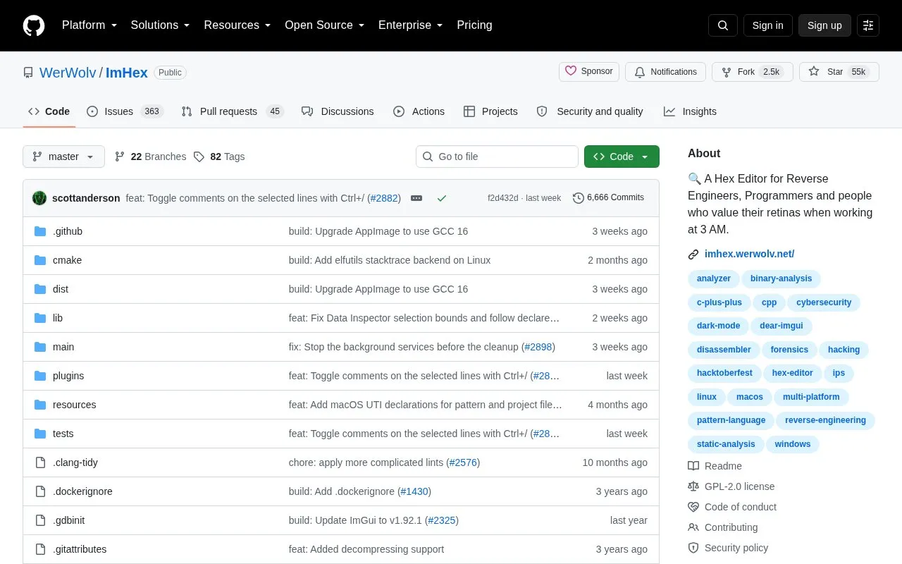 Im Hex homepage screenshot