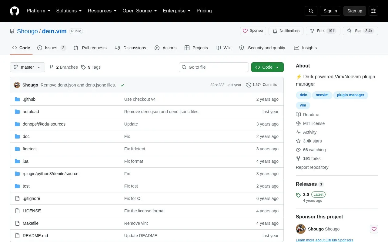 Dein homepage screenshot