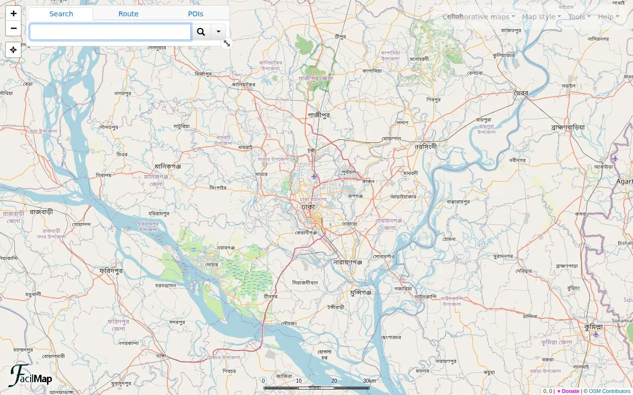 FacilMap homepage screenshot