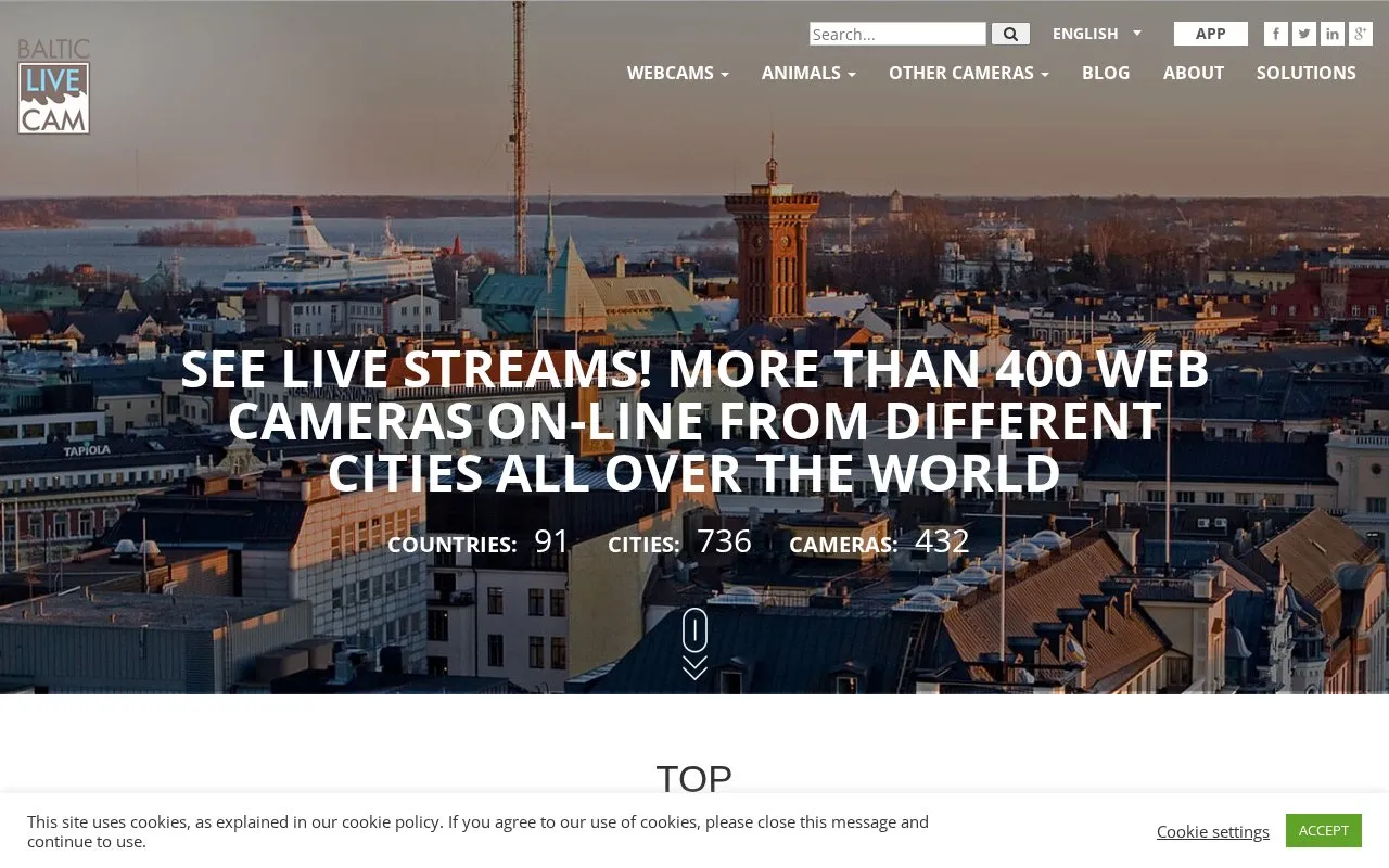 BalticLiveCam homepage screenshot