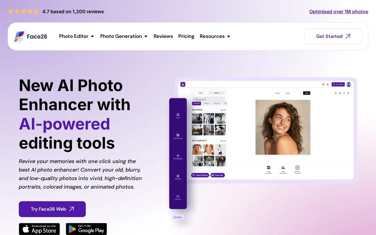 Face26 homepage screenshot