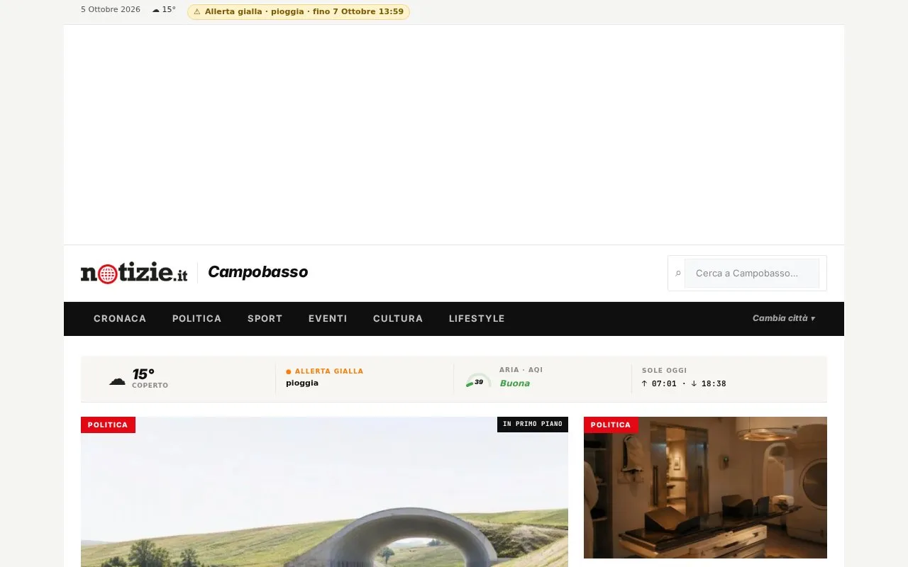 notizie.it · Campobasso homepage screenshot