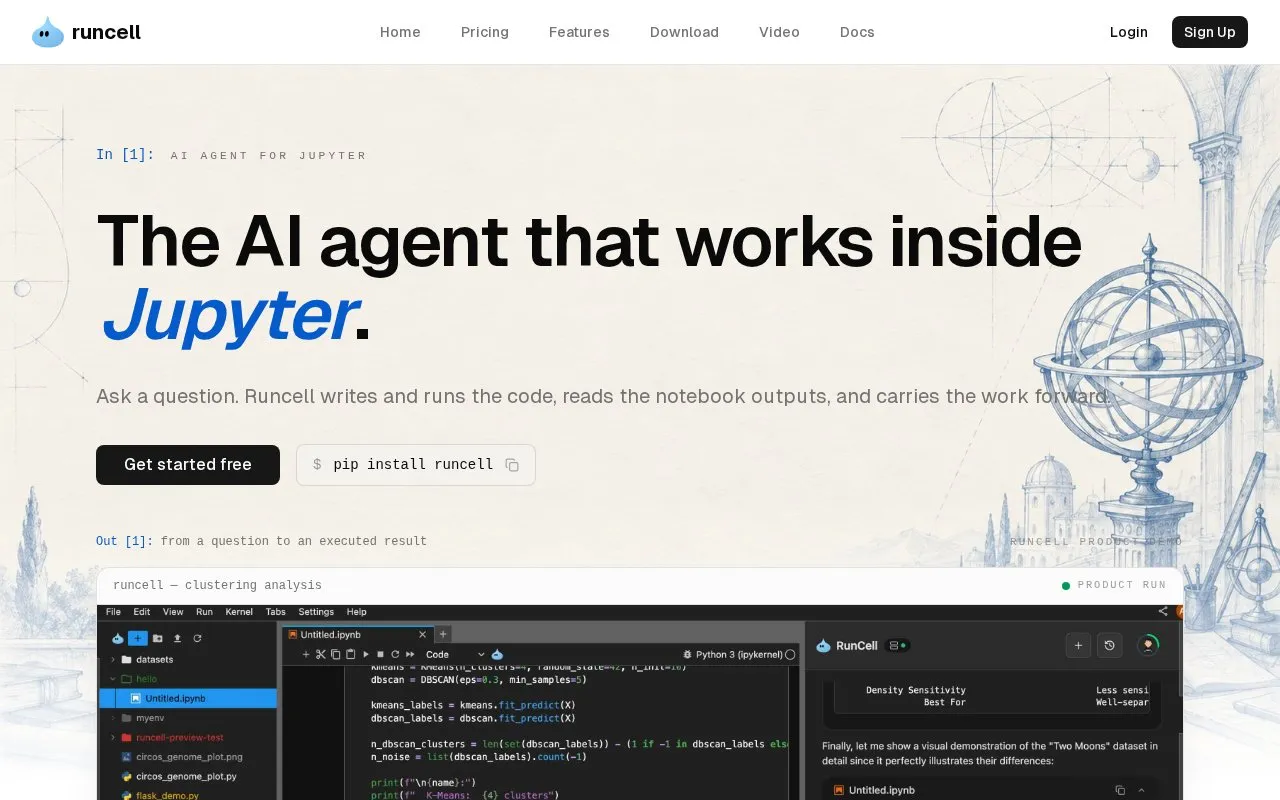 Runcell homepage screenshot