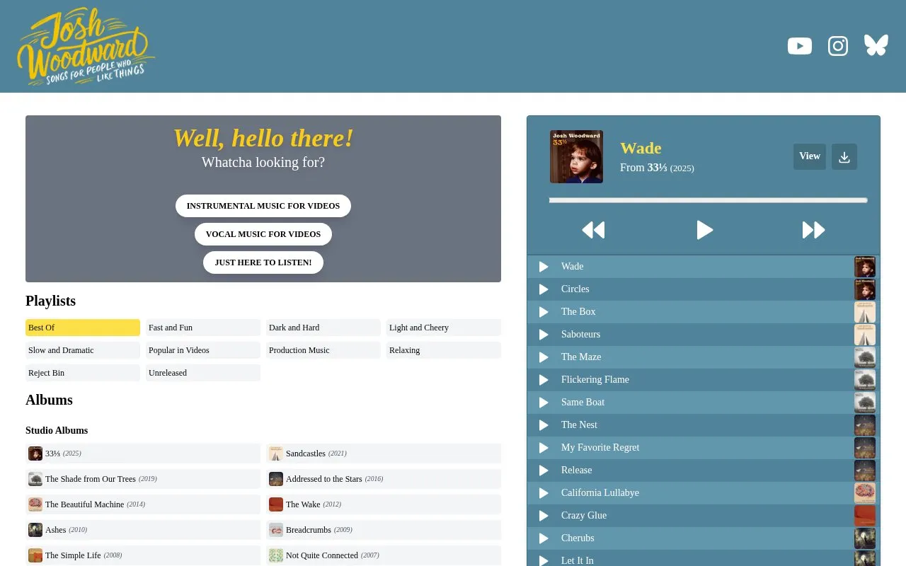 joshwoodward homepage screenshot