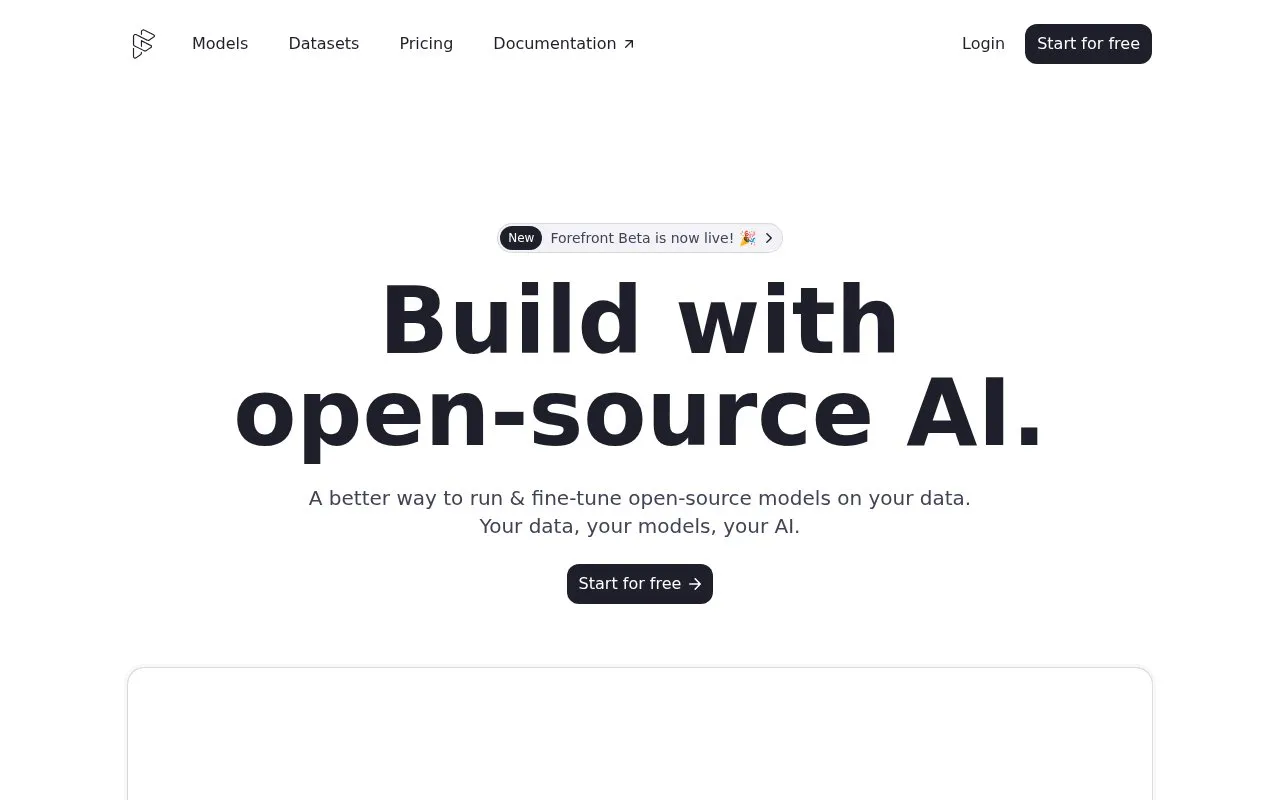 Forefront homepage screenshot