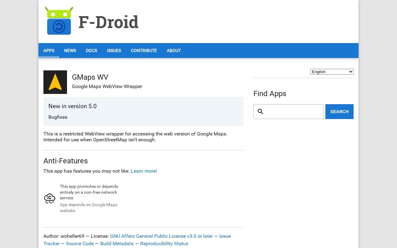 GMaps WV homepage screenshot