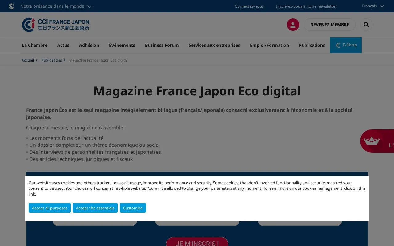 France Japon Eco homepage screenshot