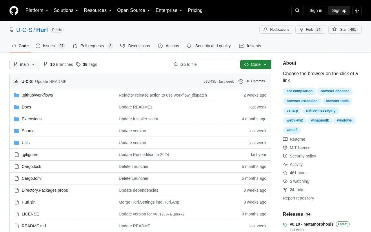 Hurl homepage screenshot