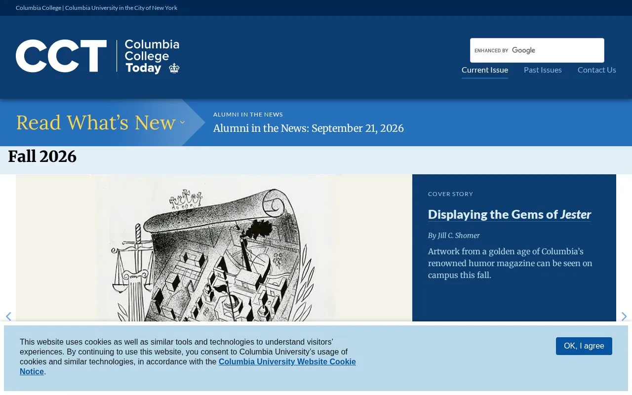 Columbia College Today homepage screenshot