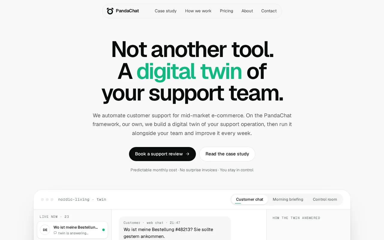 PandaChat homepage screenshot