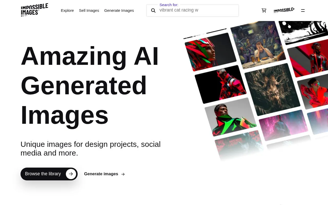 Impossible Images homepage screenshot