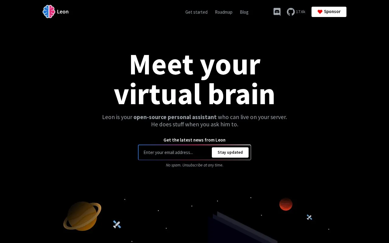 Leon homepage screenshot
