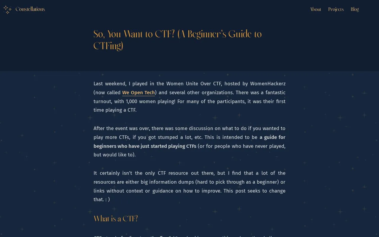 CTF Beginners Guide homepage screenshot