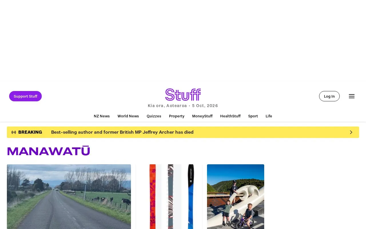 Manawatu Standard homepage screenshot