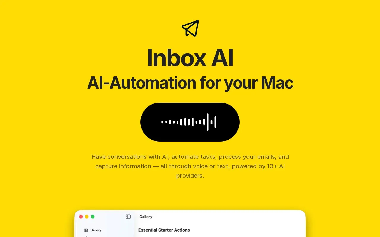 Inbox AI homepage screenshot