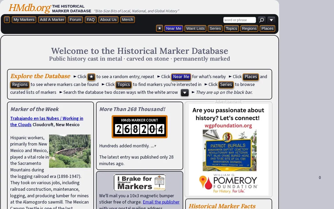 HMDB homepage screenshot