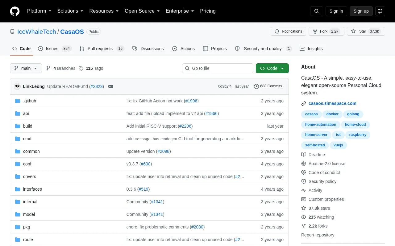 Casa Os homepage screenshot