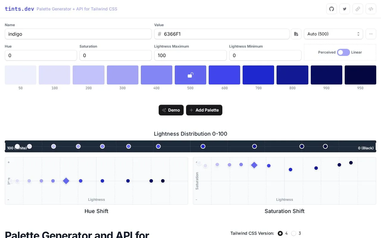 Tints homepage screenshot