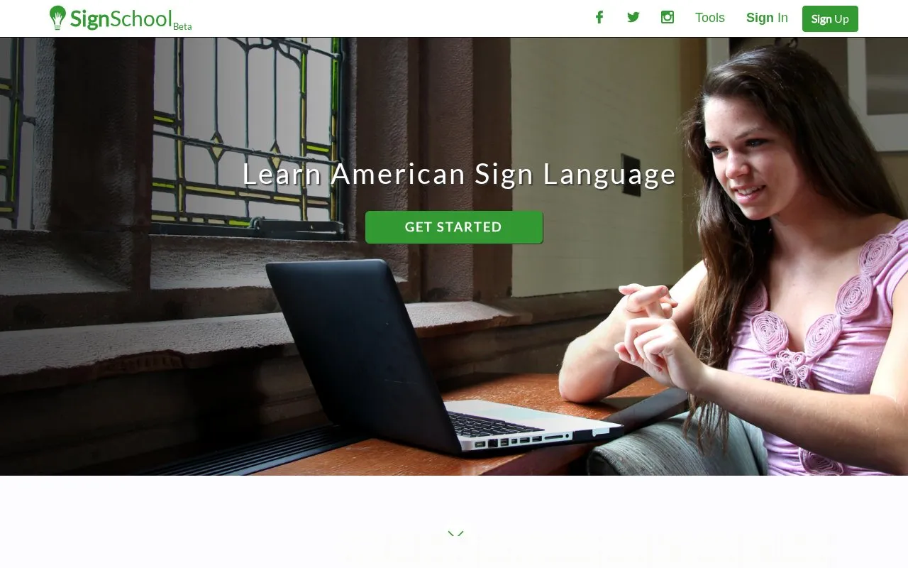 SignSchool homepage screenshot
