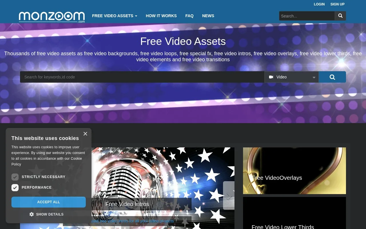 Monzoom homepage screenshot