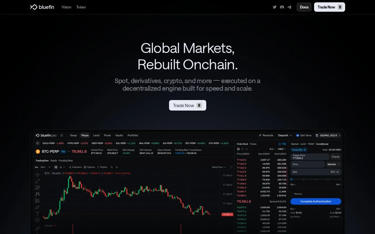 Bluefin Spot homepage screenshot