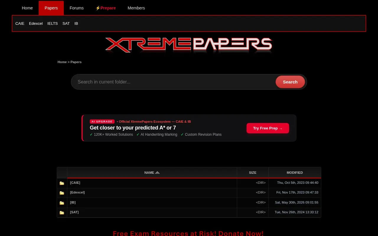 Papers.Xtreme homepage screenshot