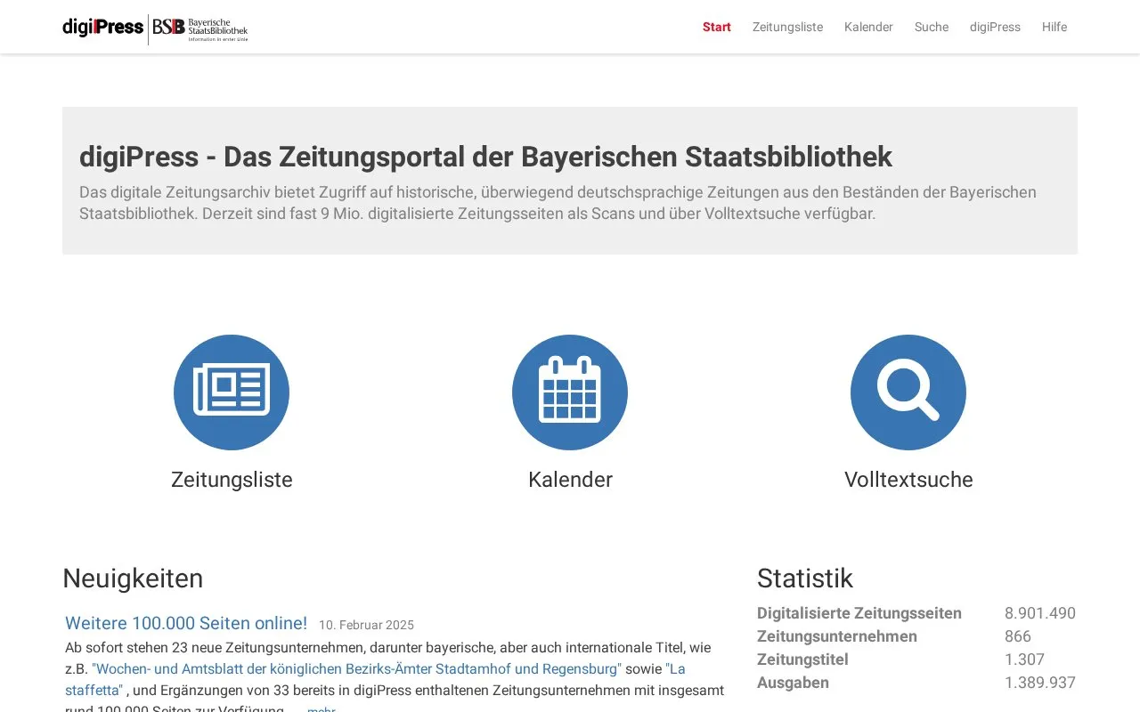 digiPress homepage screenshot