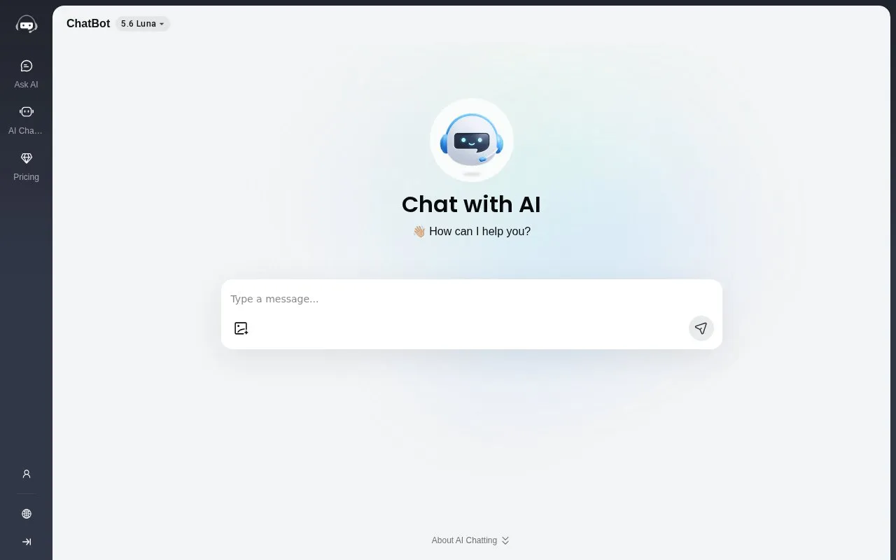 AI Chatting homepage screenshot