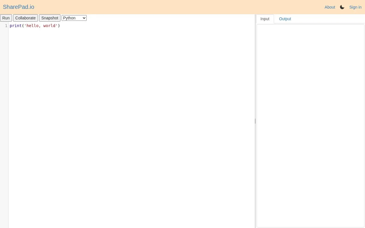 SharePad homepage screenshot