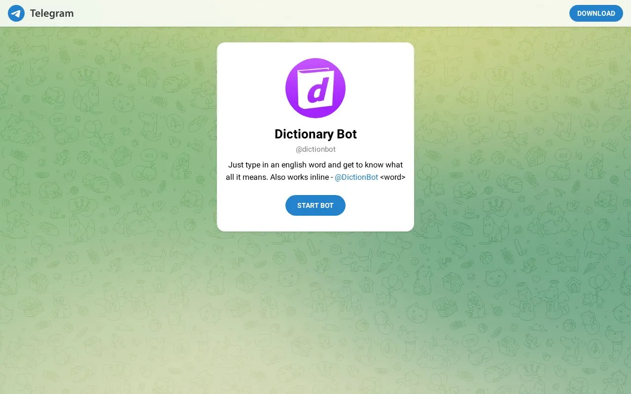 @dictionbot homepage screenshot