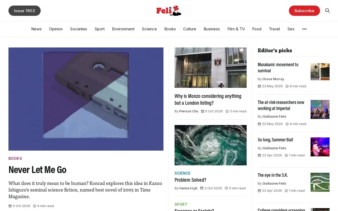 Felix homepage screenshot