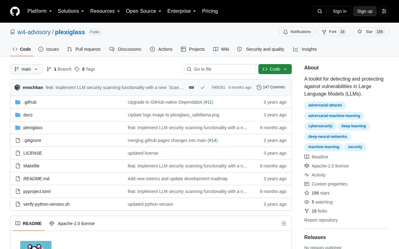 Plexiglass homepage screenshot