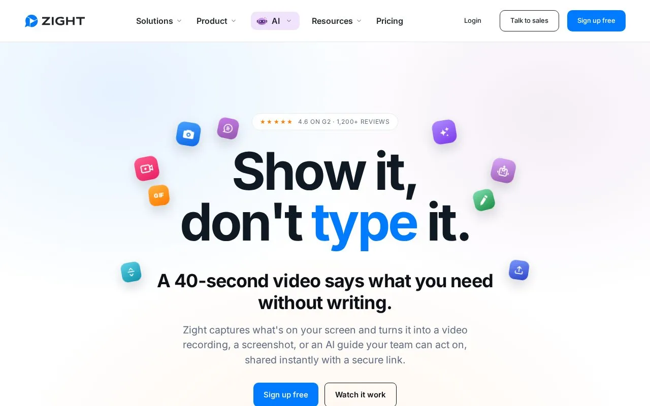 Zight homepage screenshot