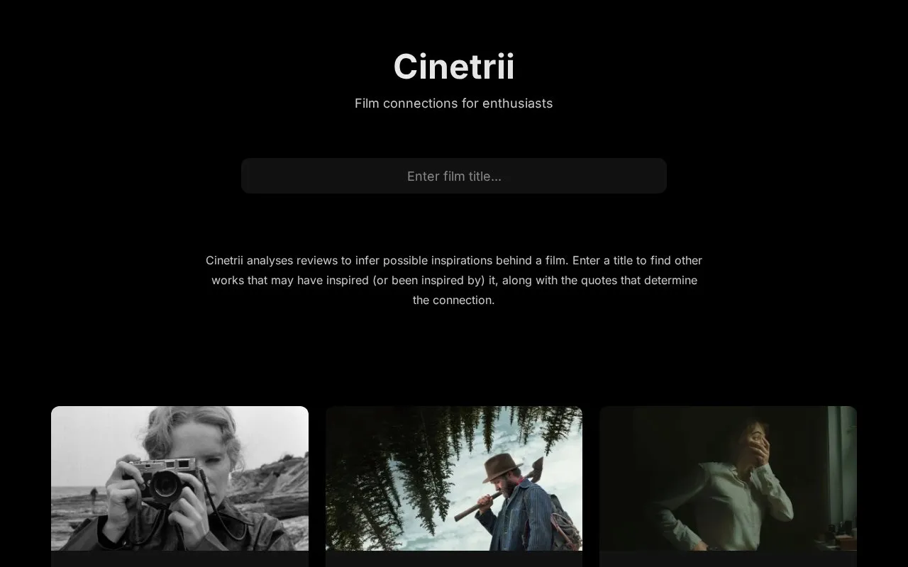 Cinetrii homepage screenshot