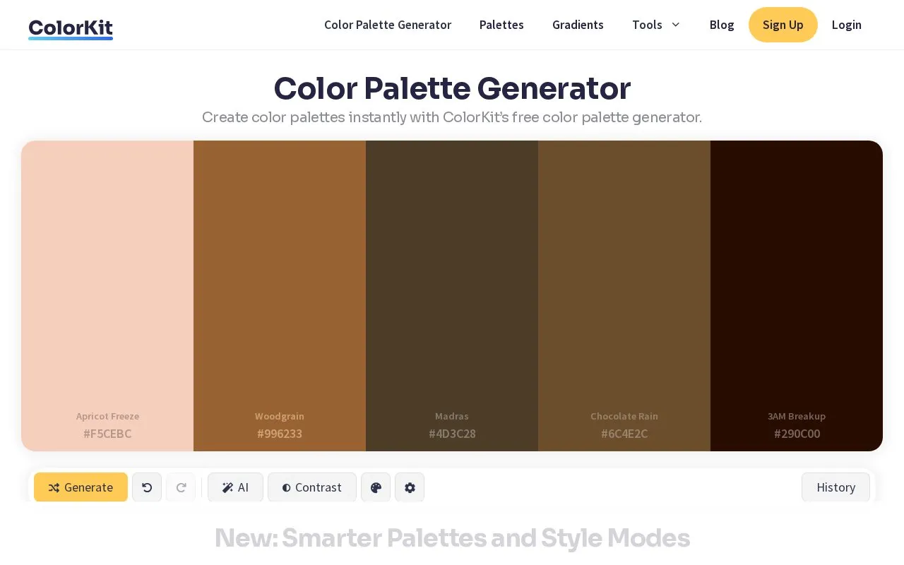 ColorKit homepage screenshot